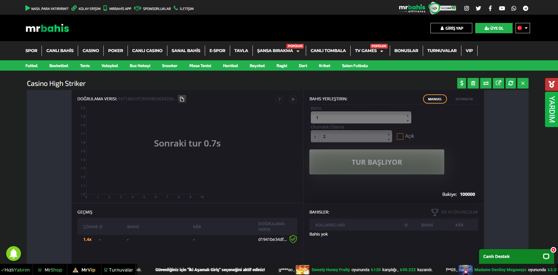 Mrbahis Spor Bahisleri